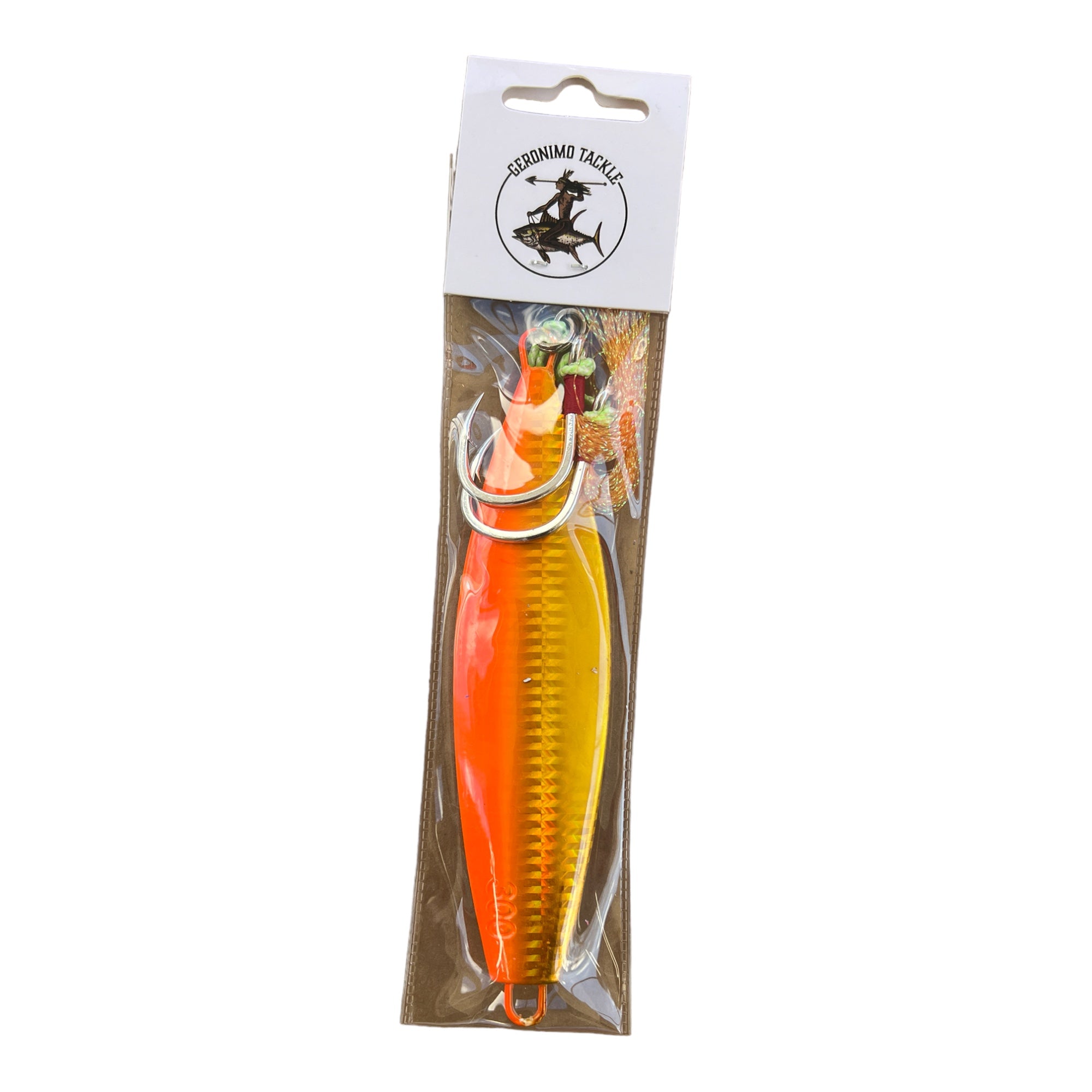 Butterfly Slow Pitch Jig Orange/White - Rigged