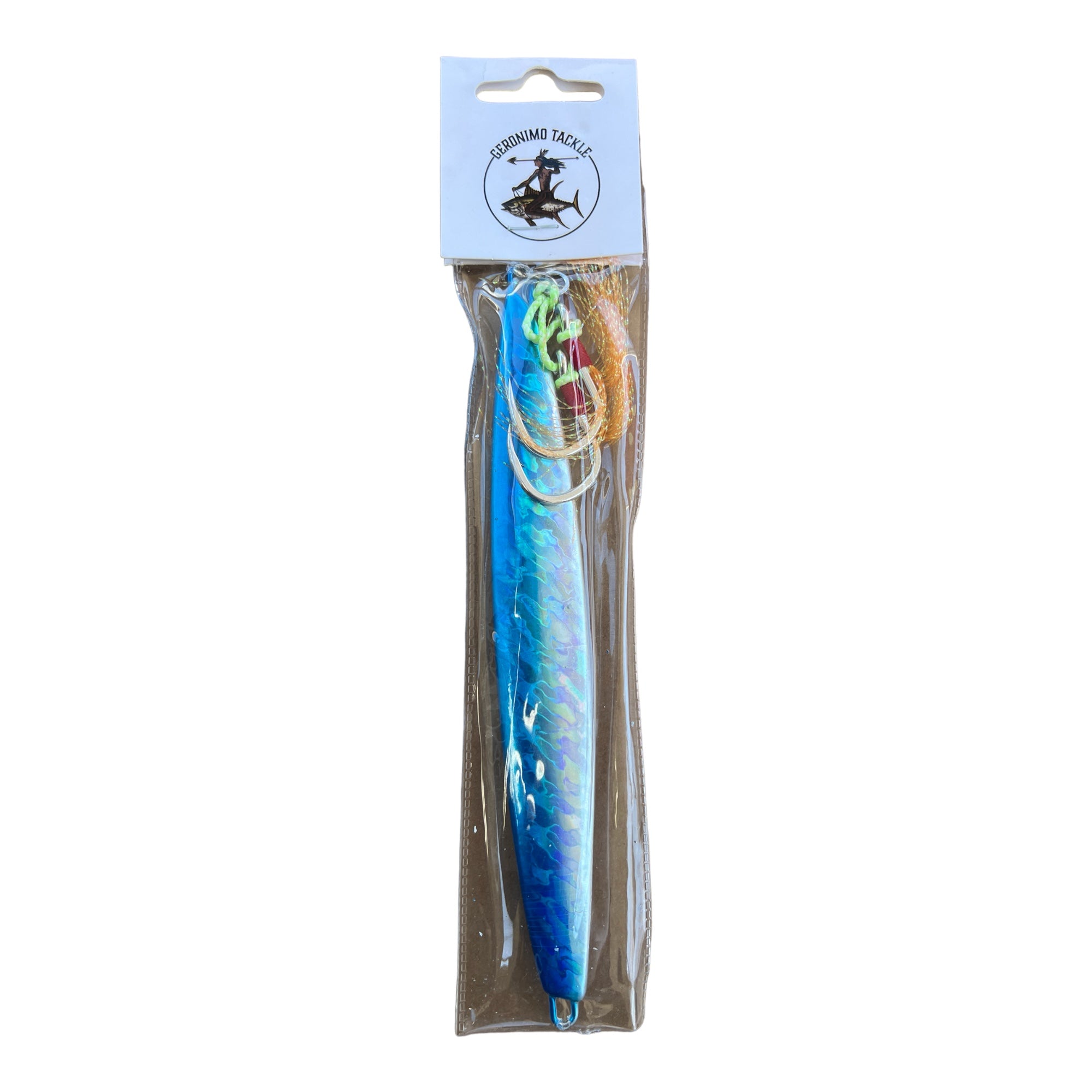 Knife Slow Pitch Jig Blue/Silver/White- Rigged
