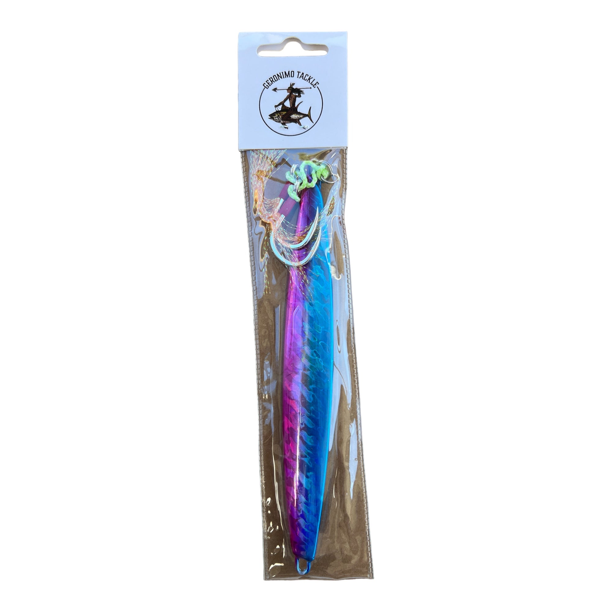 200G Knife Slow Pitch Jig Blue/Silver/Pink/White - Rigged